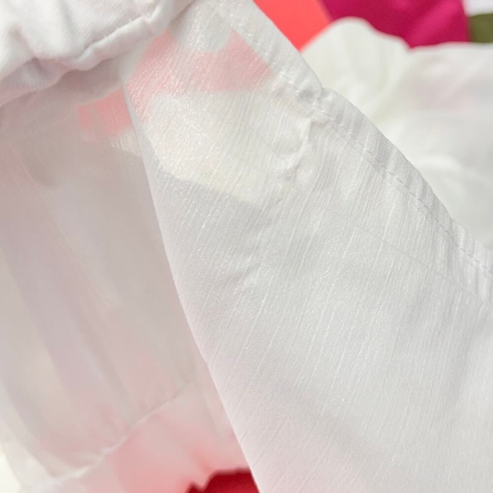 Lulus Ethereal Arrival White Puff Sleeve Tie-Back Chiffon Mini Dress size XL - Picture 4 of 6